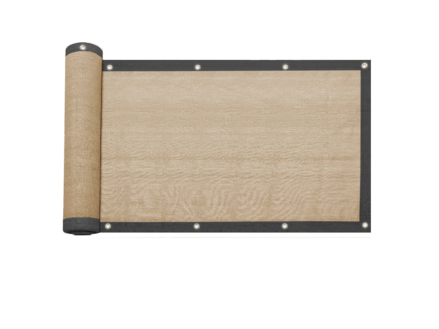 Rideau de balcon déflecteur de vent en polyéthylène beige 95% d'ombre
