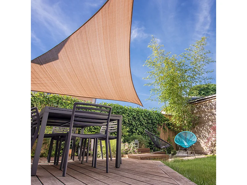 Tenda A Vela Parasole Telo Triangolare Beige Polietilene 5x5x5