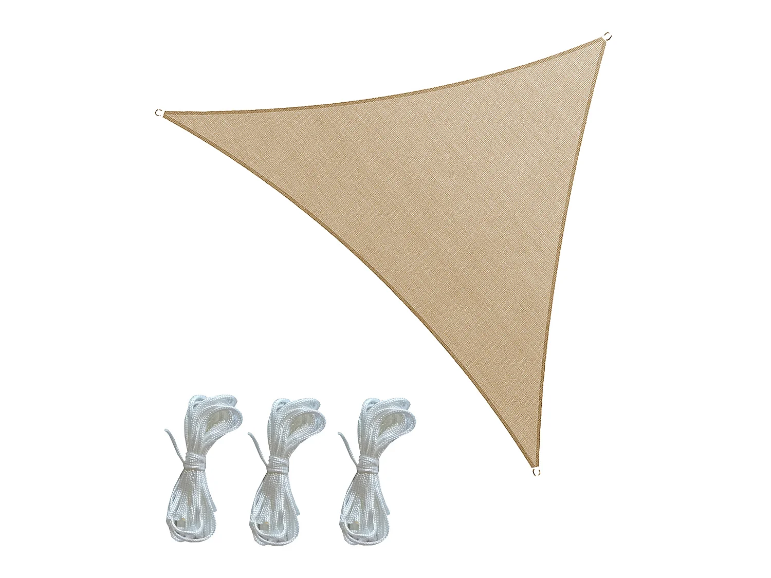 Tenda A Vela Beige Triangolare Polietilene Anti Uv 3,6x3,6x3,6