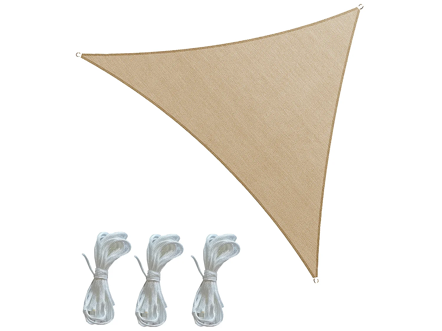 Voile d'Ombrage Beige Triangulaire Polyéthylène 3,6x3,6x3,6
