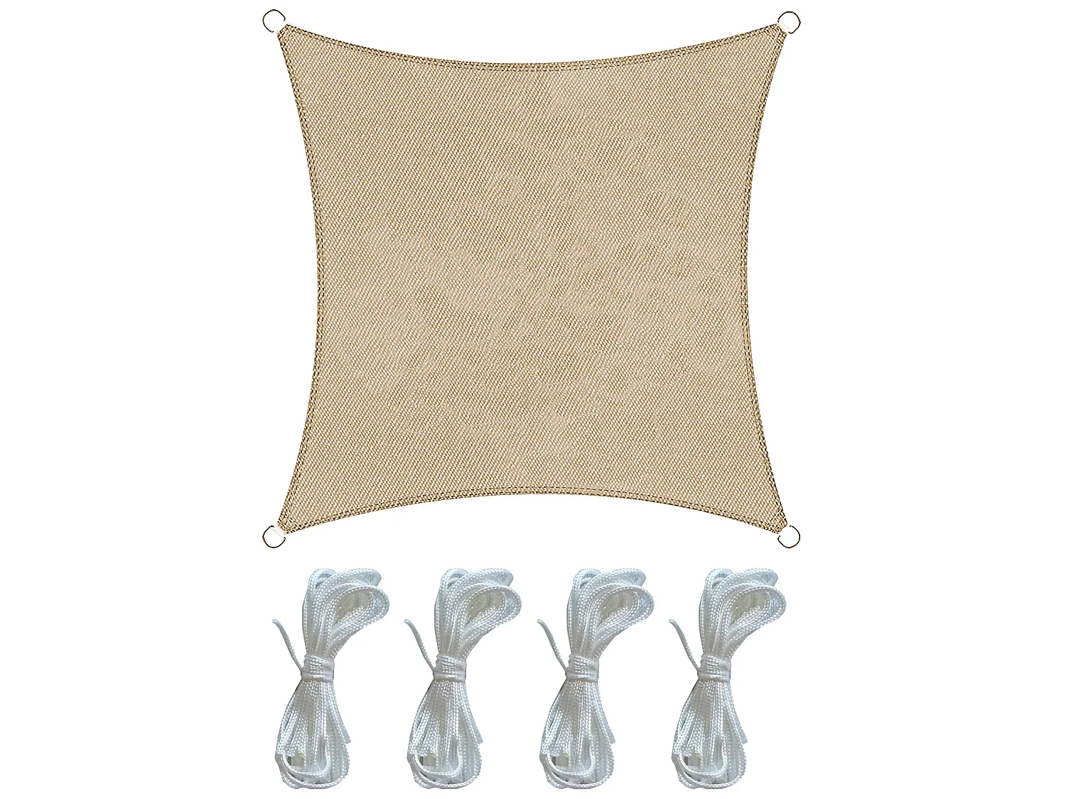 Voile D'Ombrage Tente Carré Beige Polyéthylène Outdoor 5x5