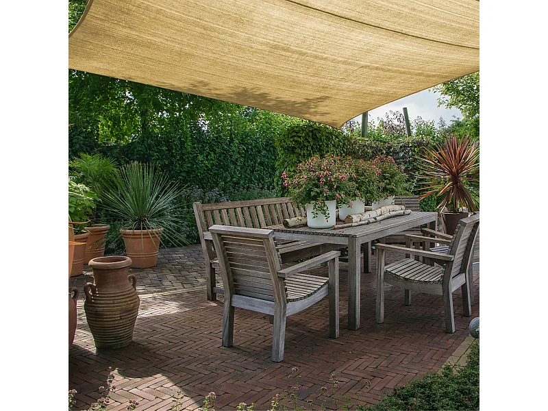 Vela Ombreggiante Tenda Quadrata Beige Outdoor Protezione Uv 5x5