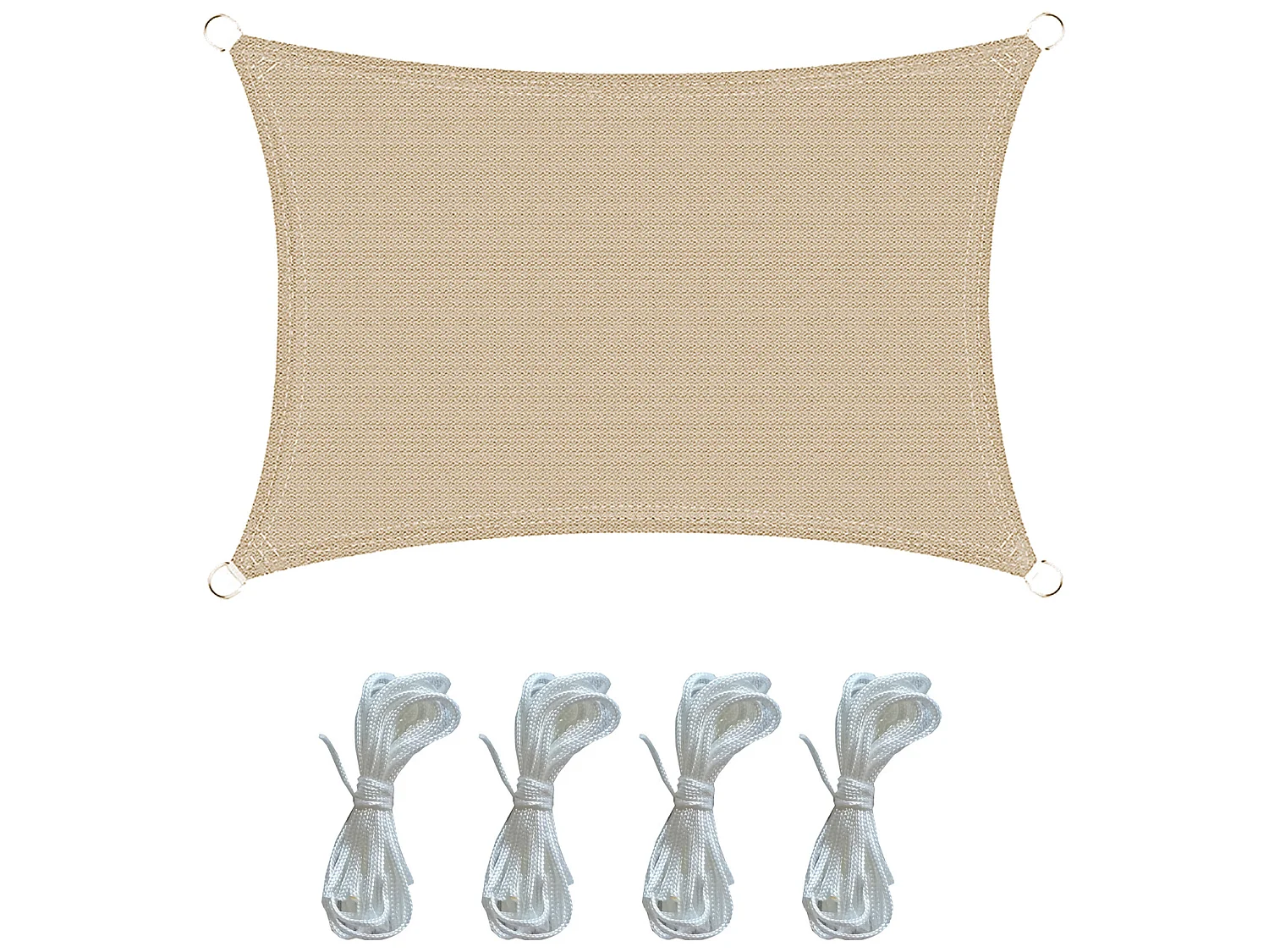 Voile d'Ombrage Tente Rectangulaire Bige Polyéthylène Jardin 4x5