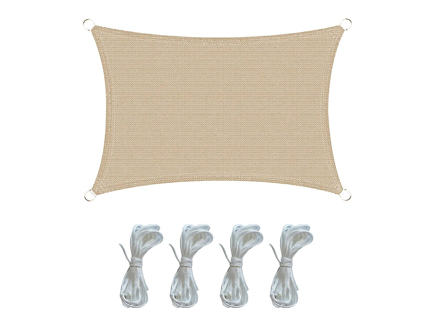Tenda Parasole Vela Rettangolare Beige Polietilene Anti UV 3x4