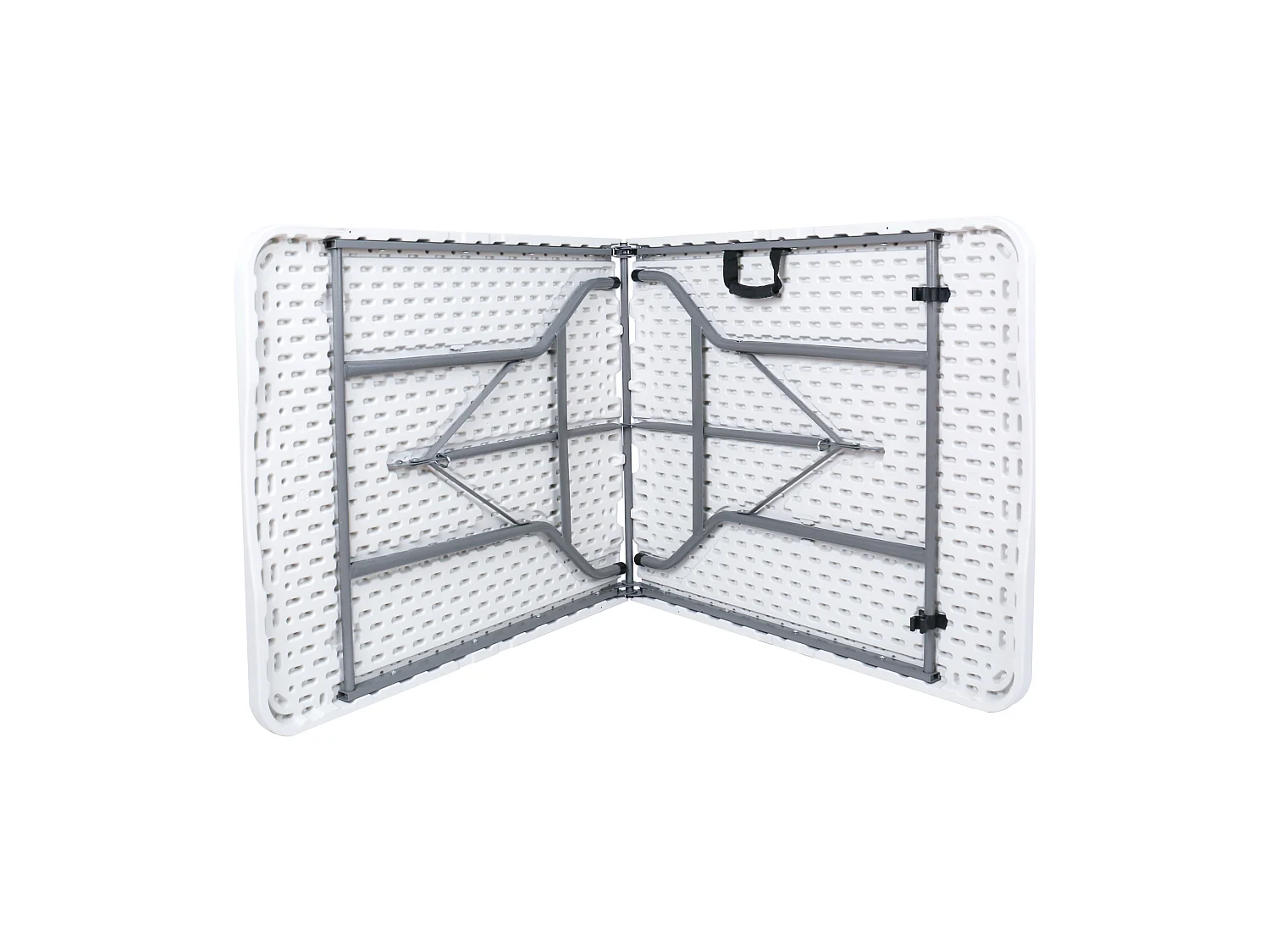 Tavolo Pieghevole Bianco Hdpe Acciaio Campeggio Balcone 74x180x74