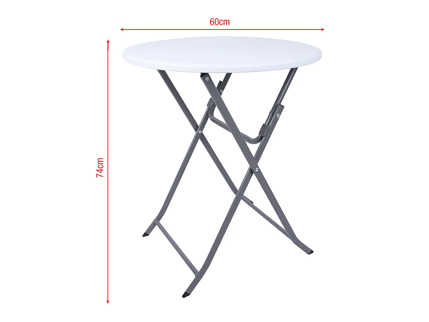Table de Balcon Pliante Acier Plastique Blanc Gris Gain de Place