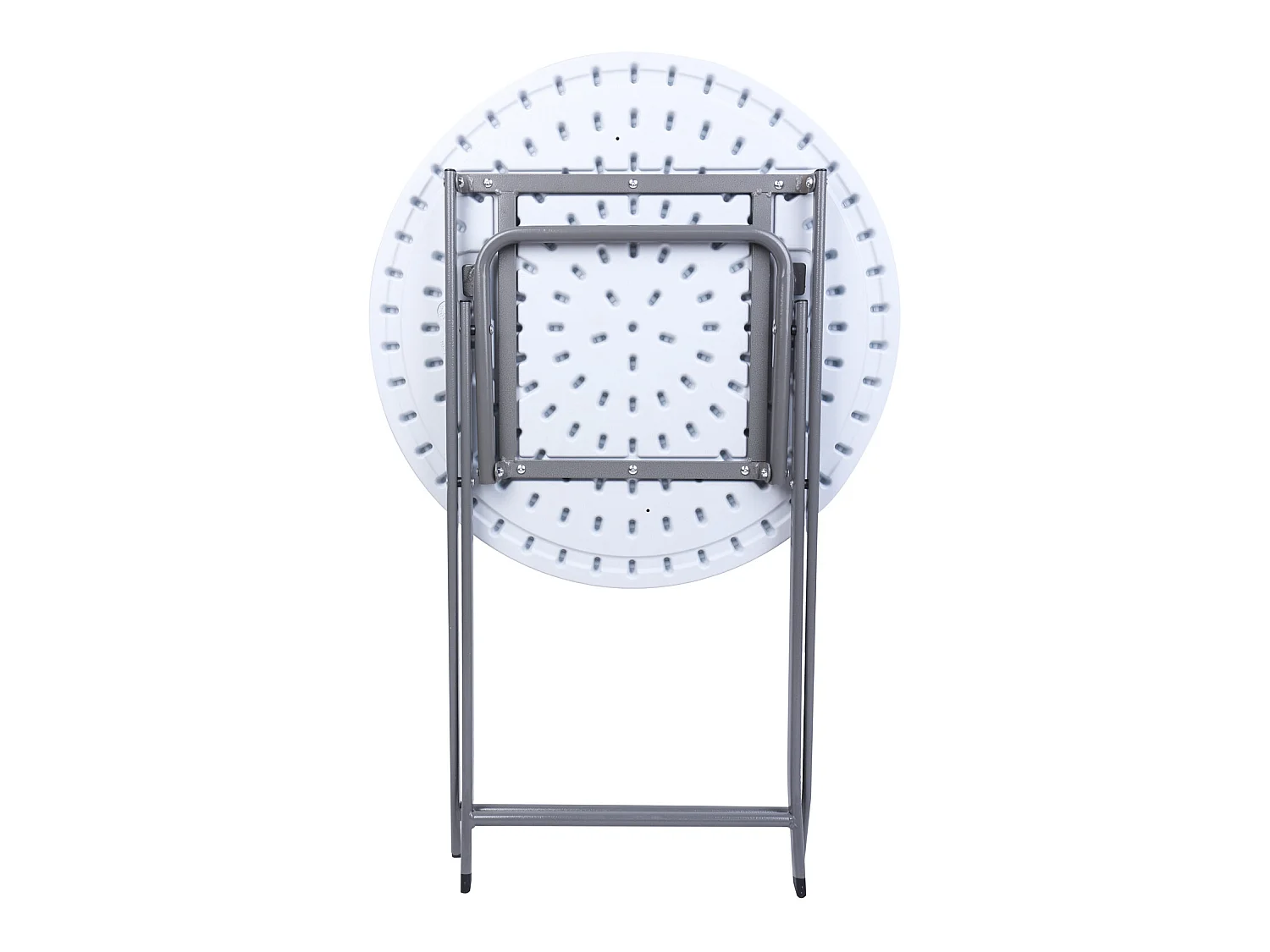 Table de Balcon Pliante Acier Plastique Blanc Gris Gain de Place