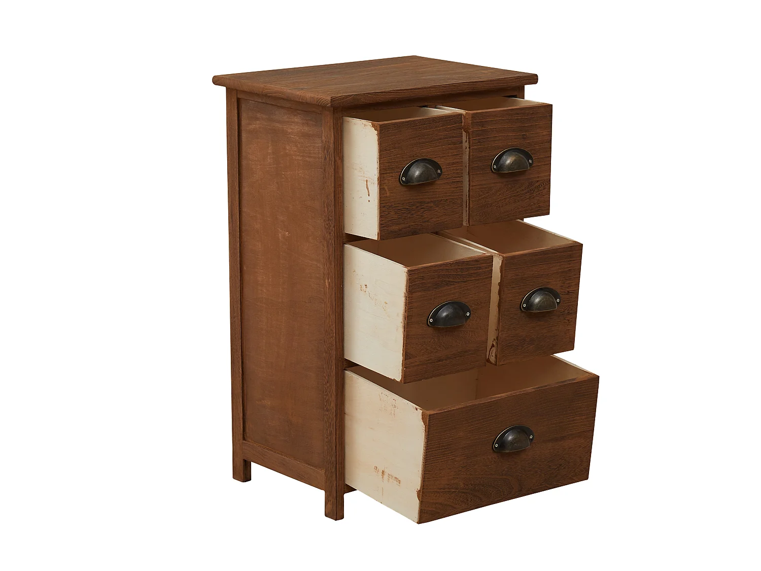 Comodini Mobile Bagno Cassettiera Marrone Retrò Vintage 66x40x30