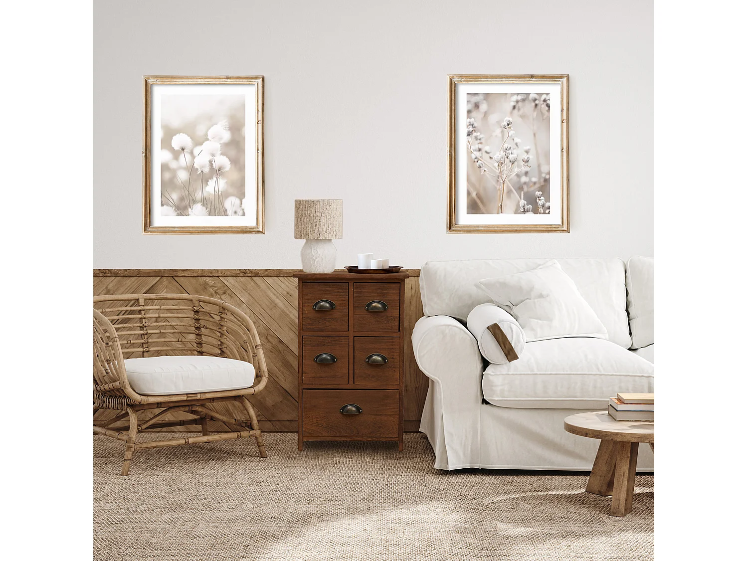 Gavetas de cama de mobiliário de quarto de banho castanho Retro Vintage 66x40x30