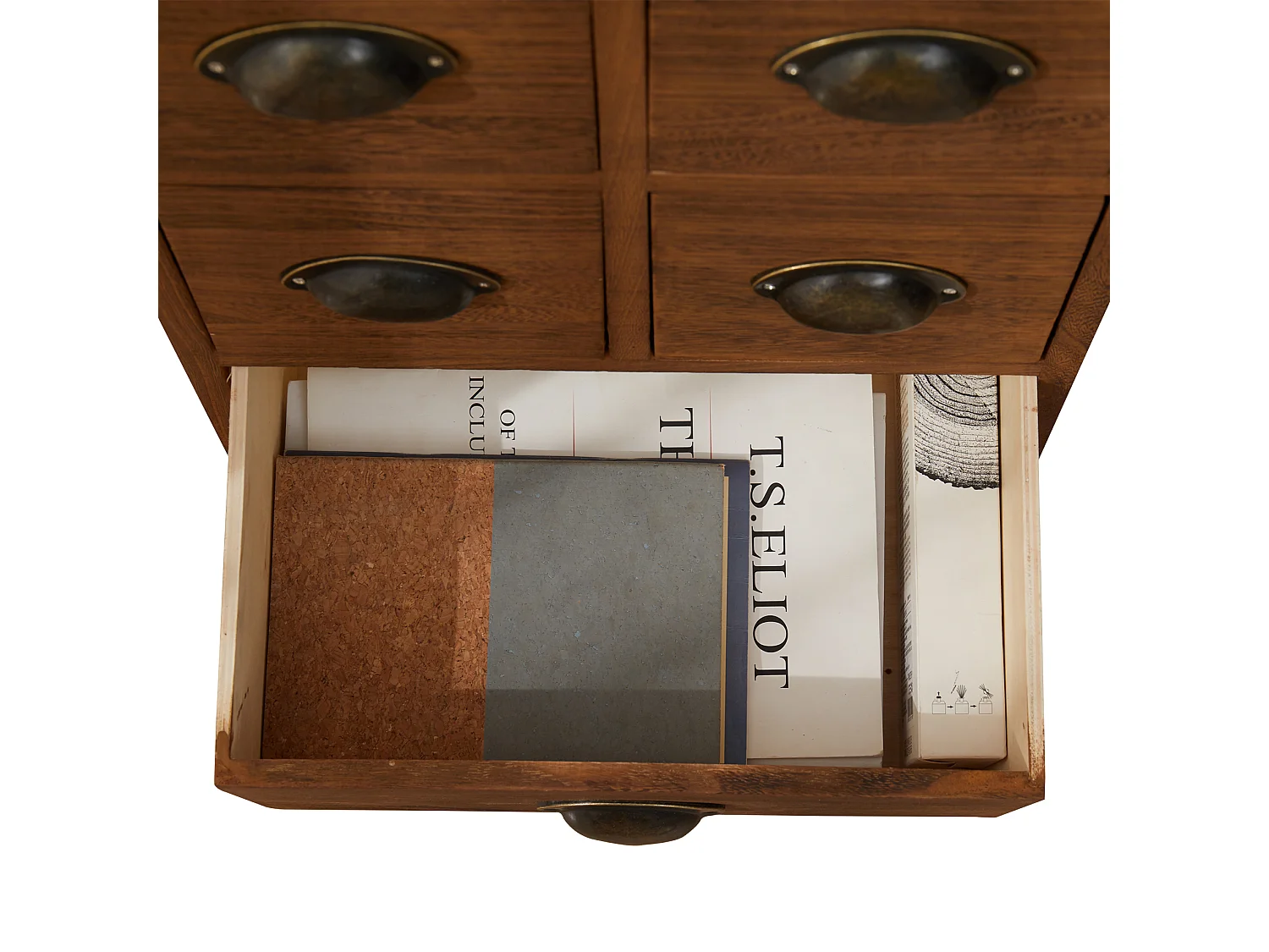 Gavetas de cama de mobiliário de quarto de banho castanho Retro Vintage 66x40x30