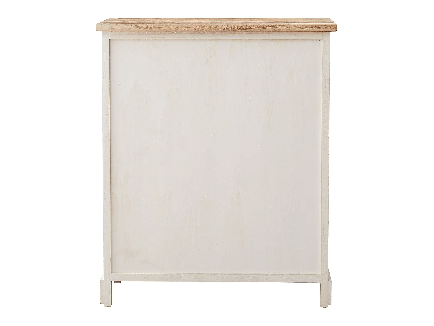 Armoire Commode Blanc Marron 4 Tiroirs 1 Porte Bois 70x60x30