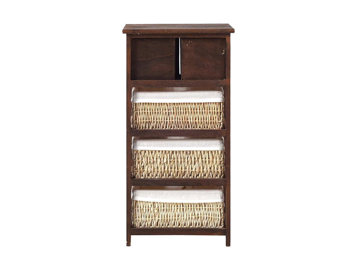 Commode Table De Chevet 5 Tiroirs Bois Marron Country 80x40x27