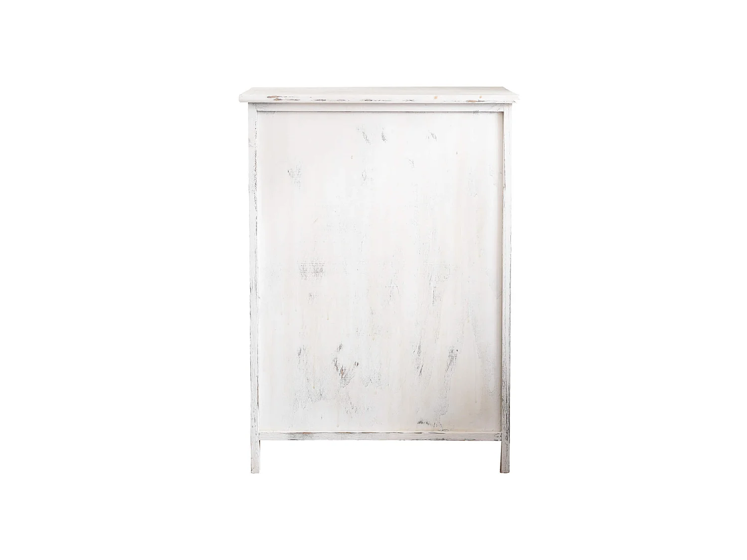 Meuble D'appoint Bahut 2 Ports Bois Blanc Shabby 70x51x30