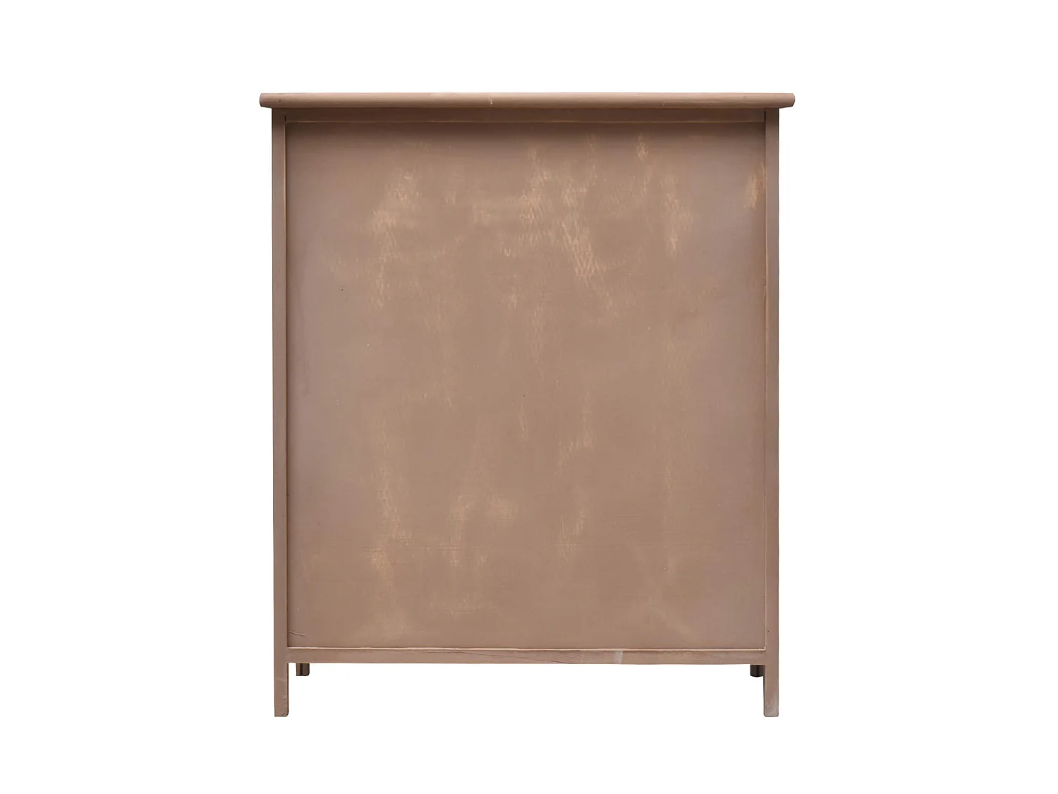 Aparador 5 Cestos 1 Porta de Madeira de Vime Bege 70x60x30