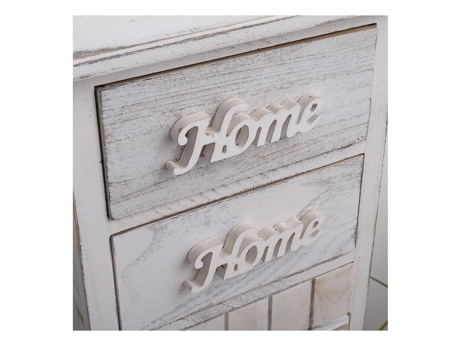 Comodino Cassettiera 2 Cassetti 1 Anta Bianco Shabby 84x37x30