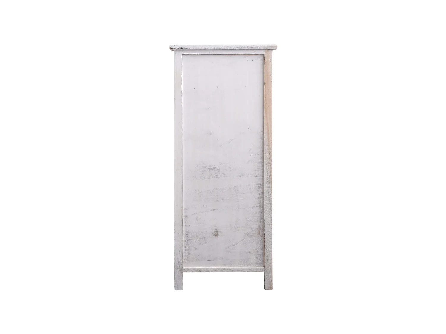 Meuble D'appoint Chevet 1 Port 2 Tiroirs Blanc Shabby 84x37x30