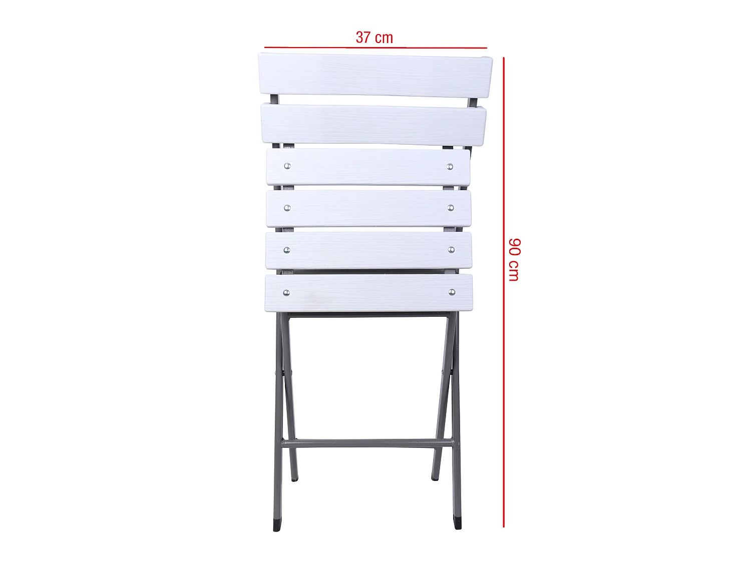 Lot de 2 Chaises d'Extérieur Pliantes en Acier Plastique Jardin Balcon