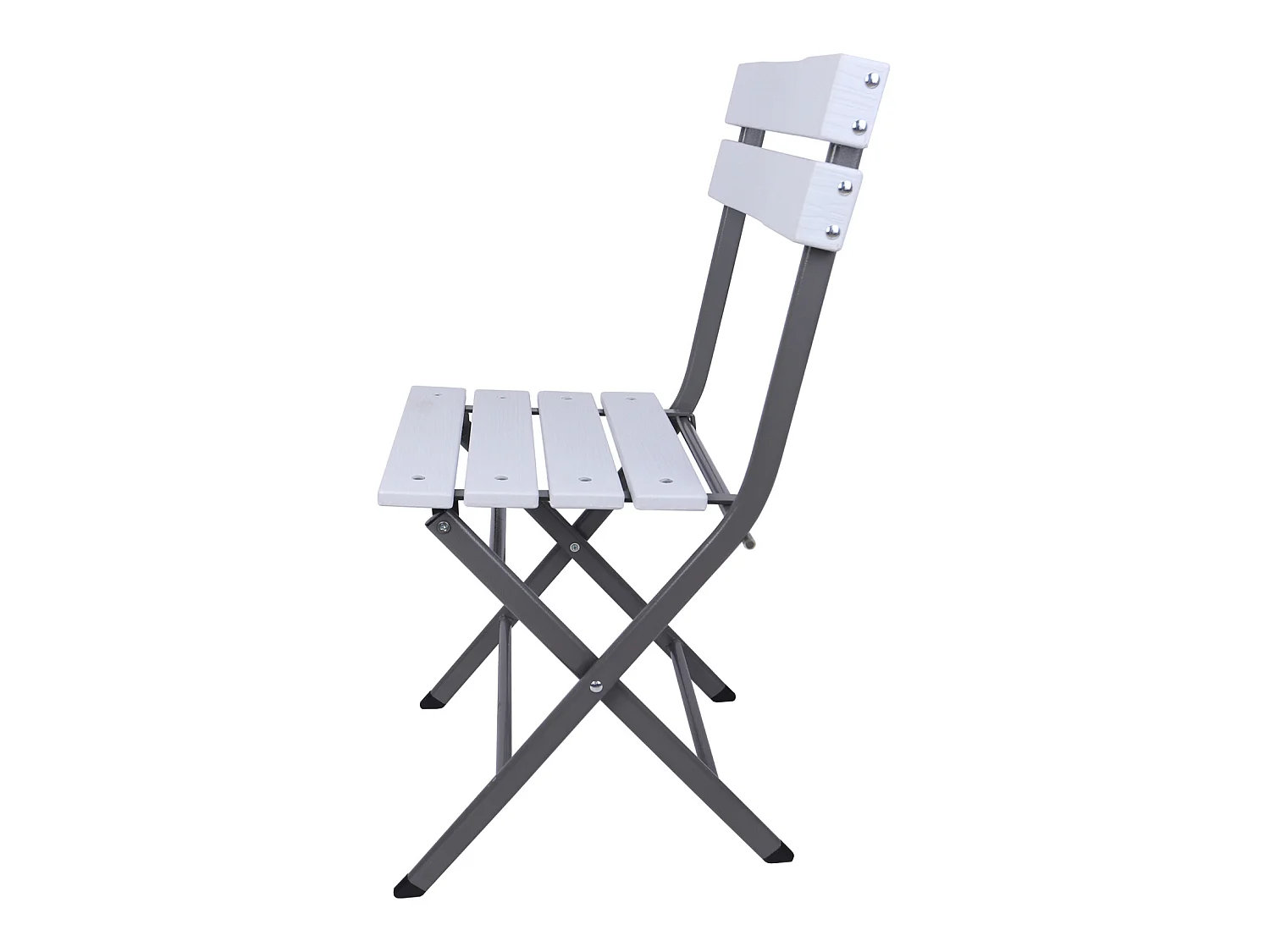Lot de 2 Chaises d'Extérieur Pliantes en Acier Plastique Jardin Balcon