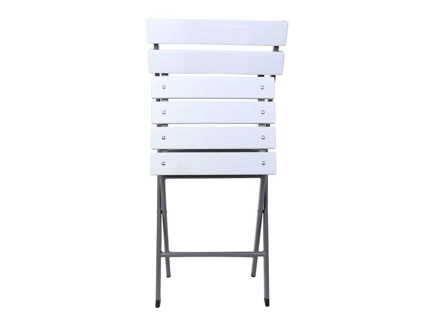 Lot de 2 Chaises d'Extérieur Pliantes en Acier Plastique Jardin Balcon