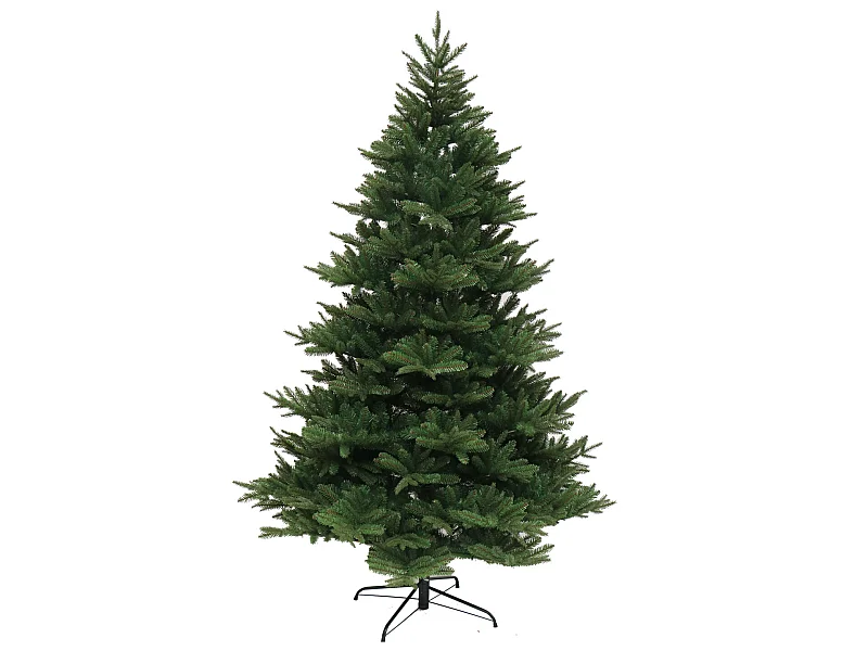 Albero Di Natale Molto Realistico Pino Abete In Pvc Verde Folto 824 Rami 150 Cm