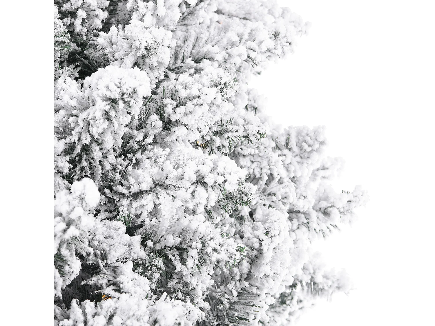 Árbol de Navidad nevado abeto blanco 210 cm 1000 ramas gruesas con 400 luces LED