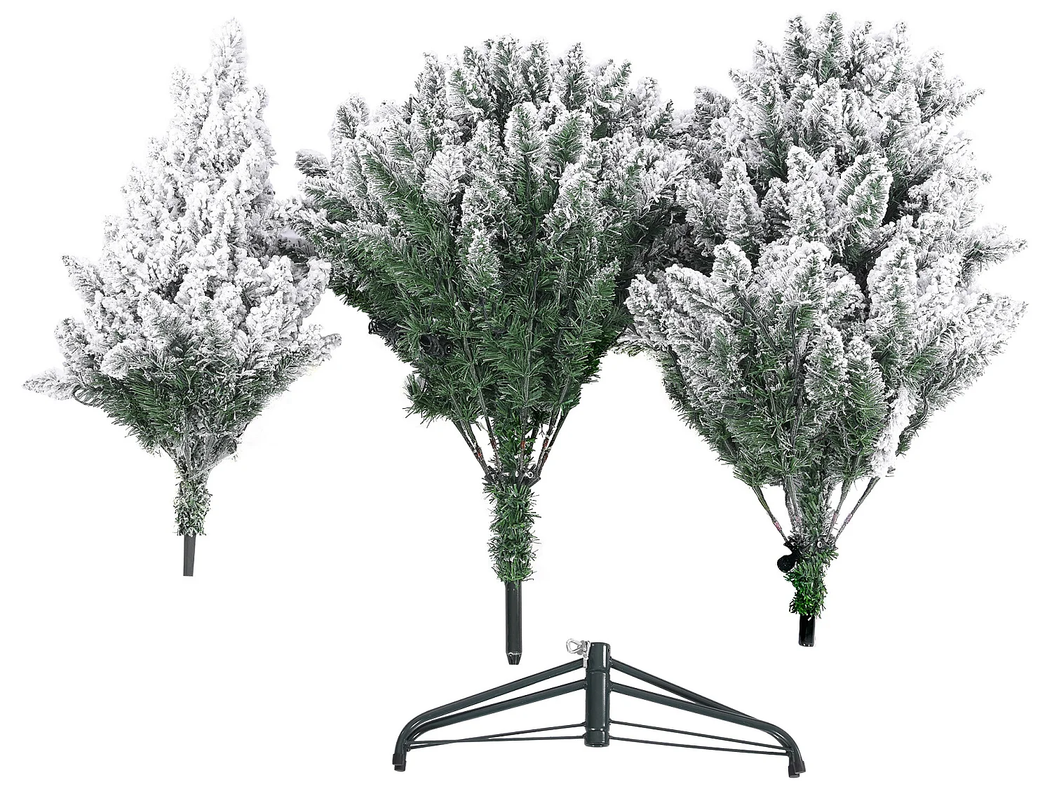 Árbol de Navidad nevado abeto blanco 210 cm 1000 ramas gruesas con 400 luces LED