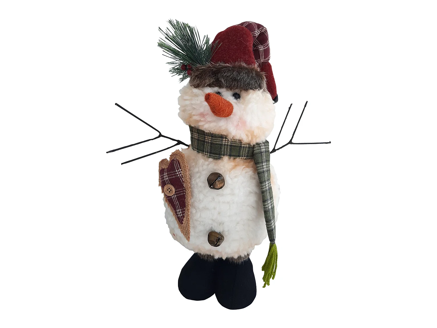 Pupazzo Di Neve Bianco Poliestere Decorazione Natale 43x19x14