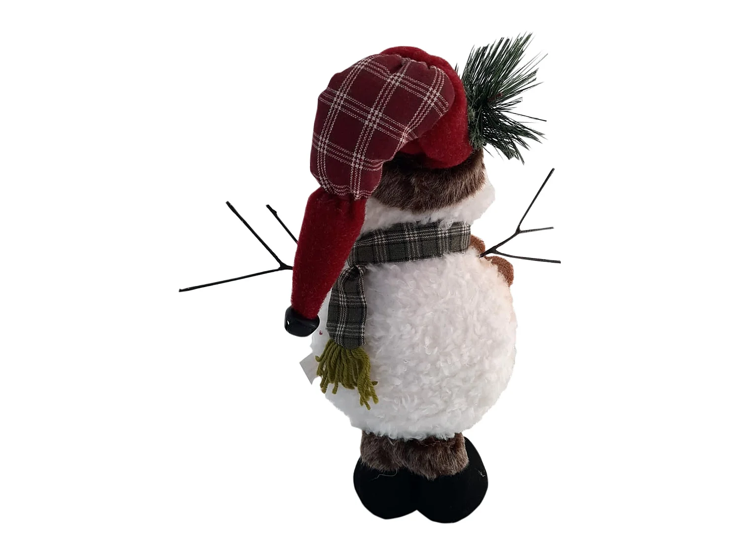 Pupazzo Di Neve Bianco Poliestere Decorazione Natale 43x19x14