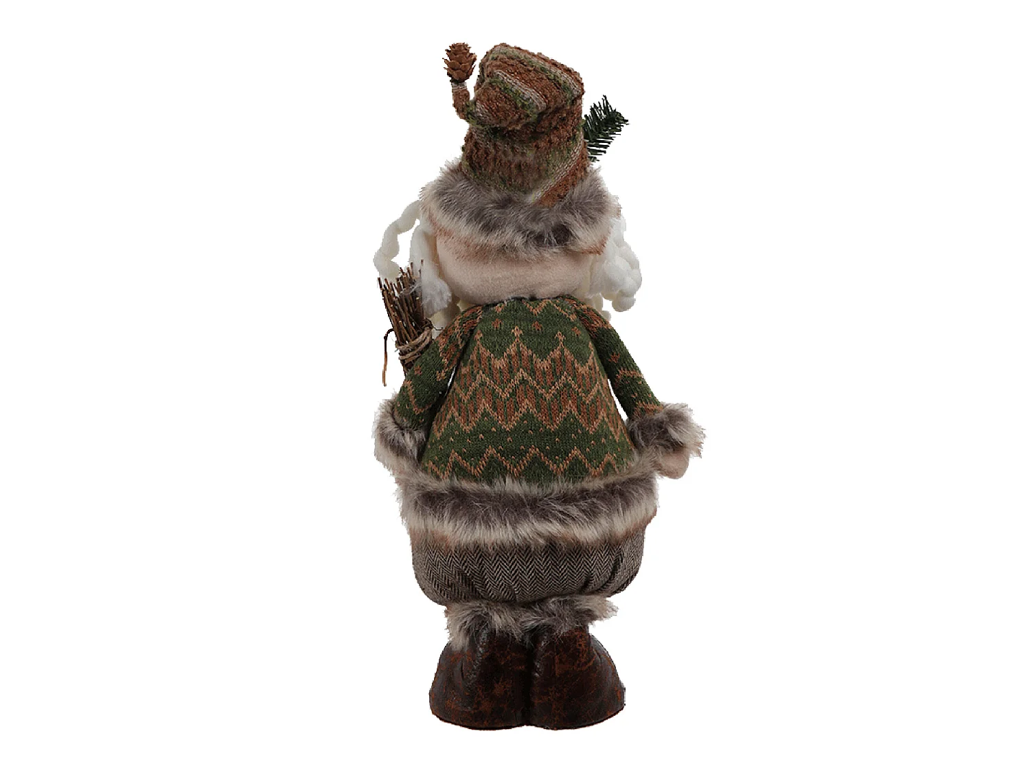 Babbo Natale Gnomo Alto Verde Marrone Decorativo 48x22x14