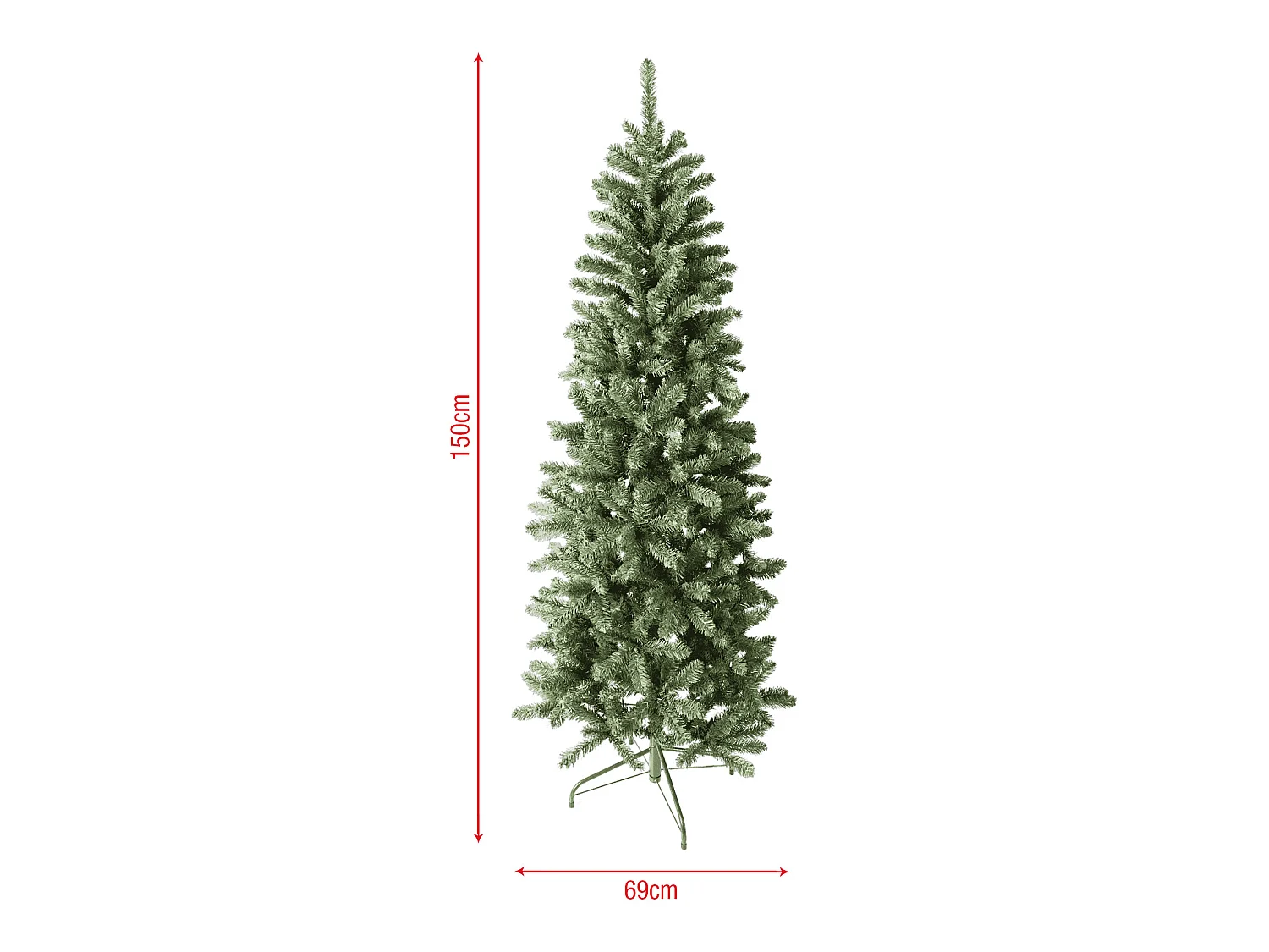 Albero di natale Verde Abete Artificiale da 150 cm Realistico e Folto 497 Rami