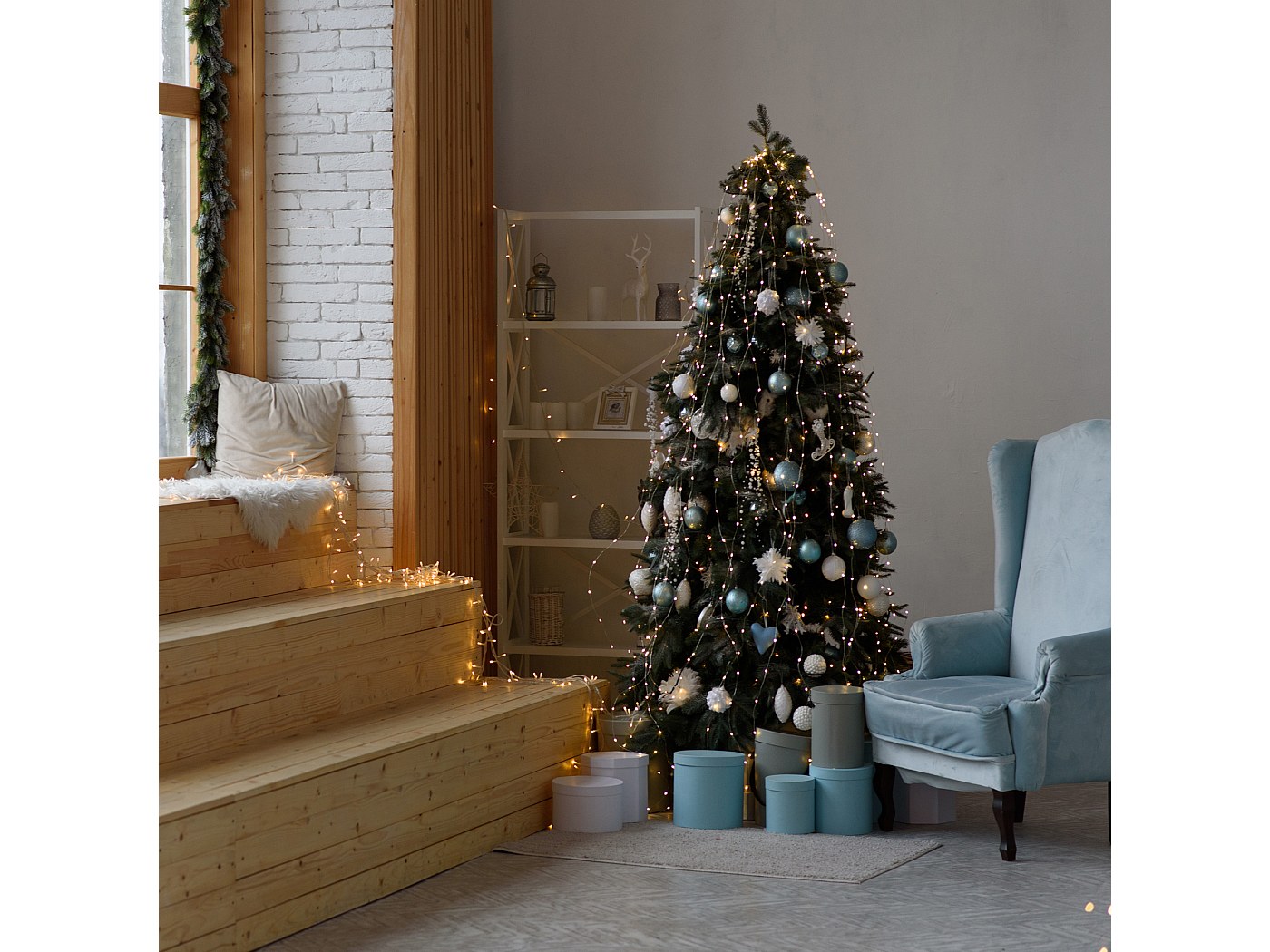 Albero di natale Verde Abete Artificiale da 150 cm Realistico e Folto