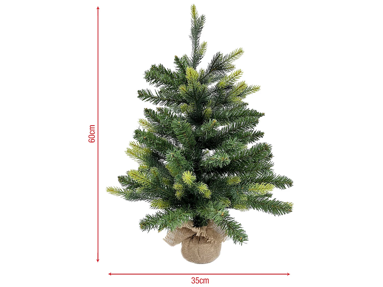Árvore de Natal Artificial Pequeno Abeto Verde 60 cm com 80 Ramos Base Yuta