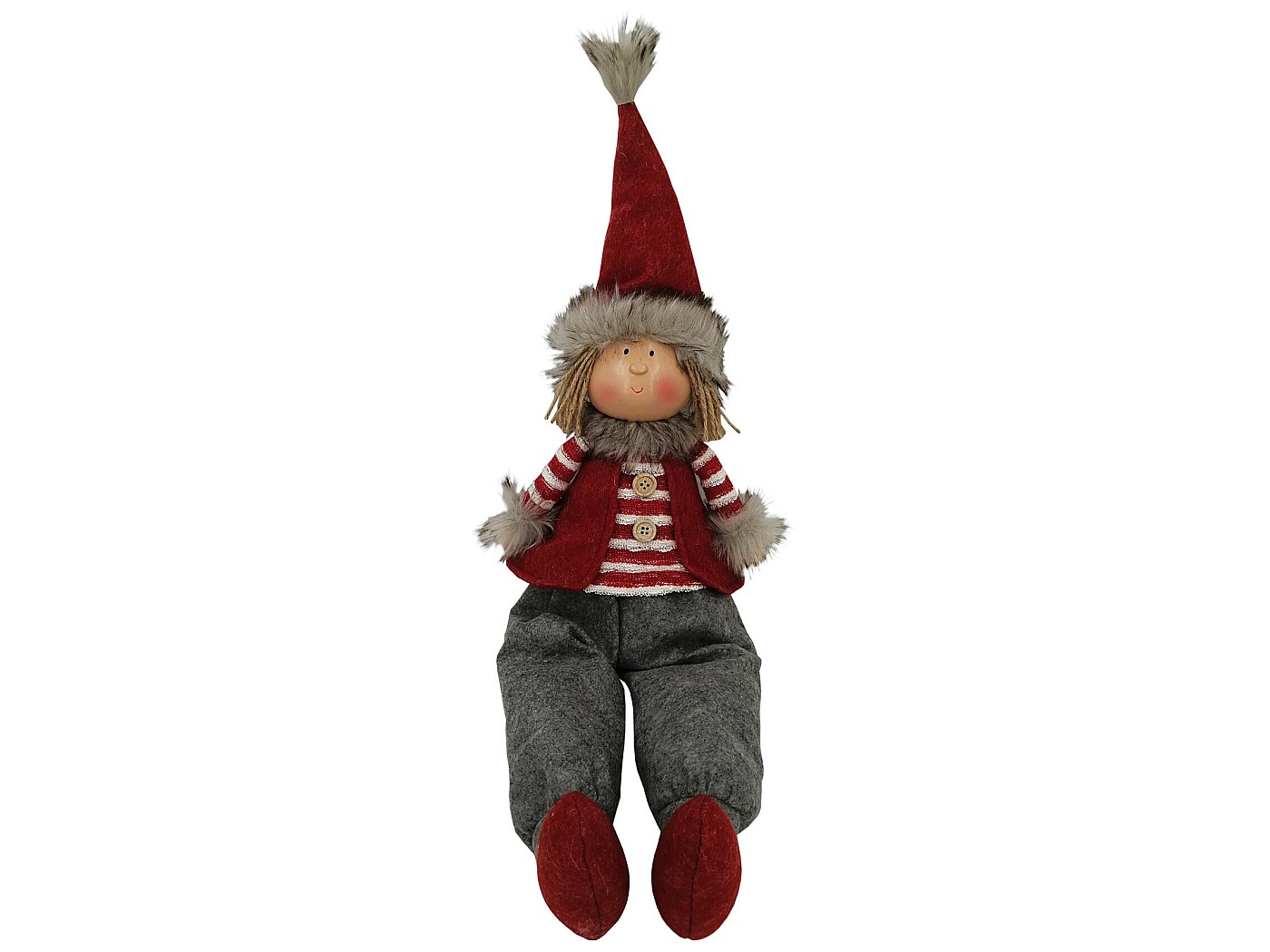 GNOMO IN RESINA CON CAPPELLO GRIGIO DECORAZIONE NATALIZIA - CITS Shop