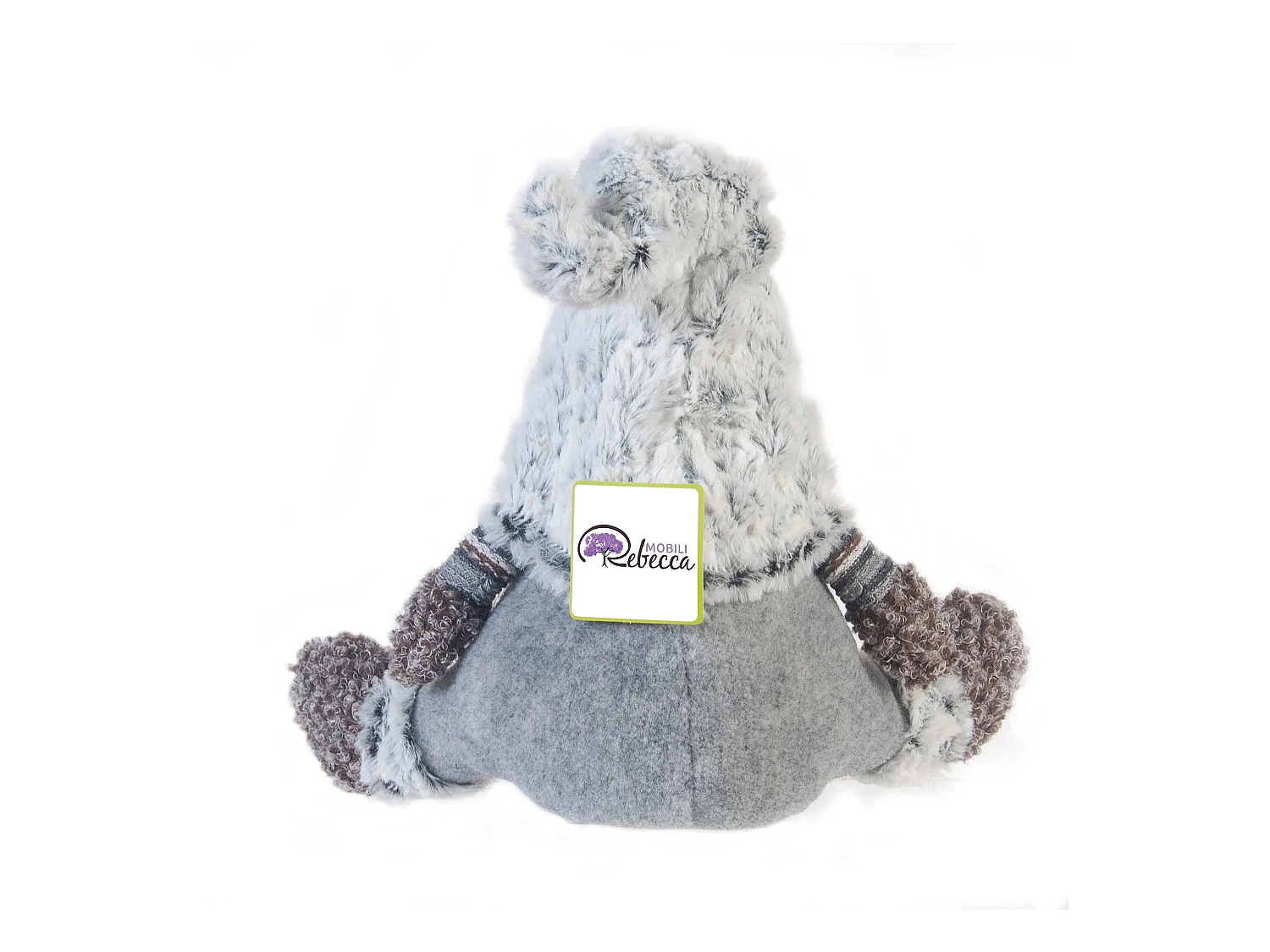 Elfo Scandinavo Gnomo Stoffa Grigio Addobbo Natale 35x16x24