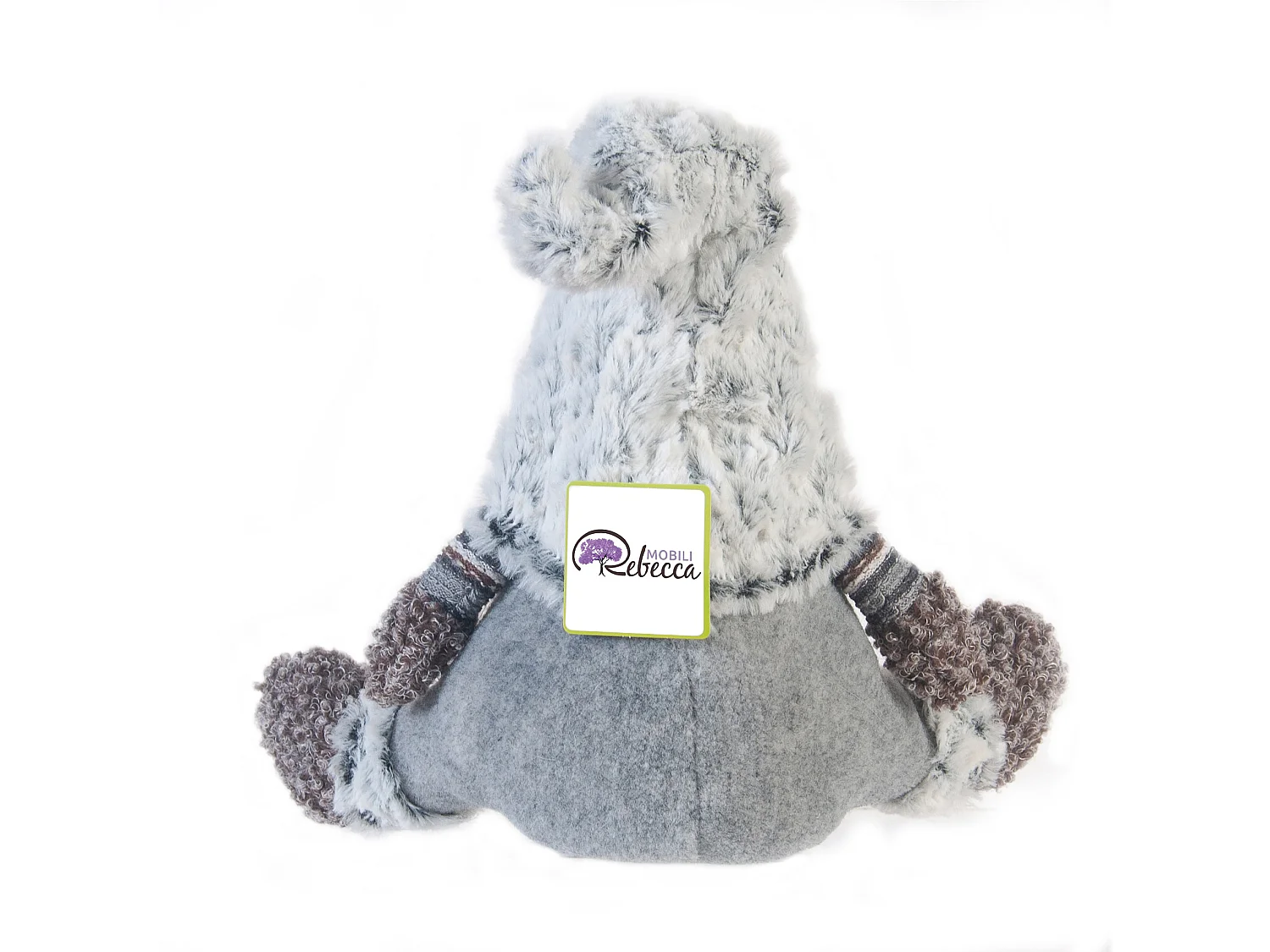 Gnome Scandinave Nain Tissu Gris Décor De Noël 35x16x24