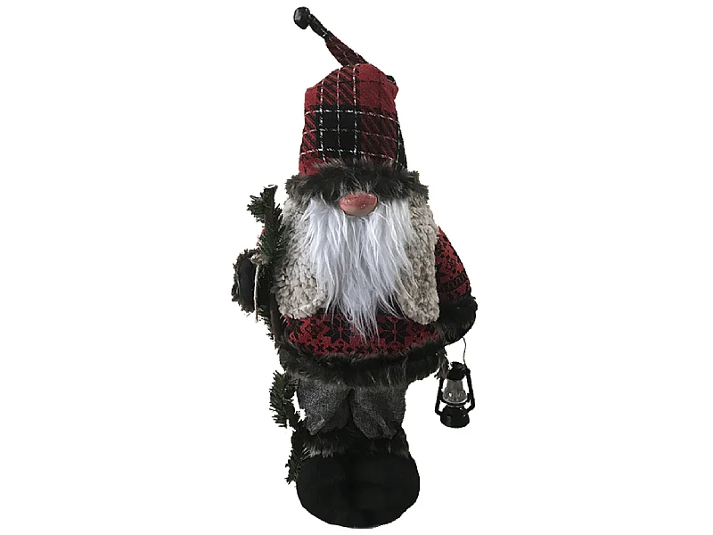 Babbo Natale Gnomo Rosso Grigio Poliestere Plastica 53 X23x13