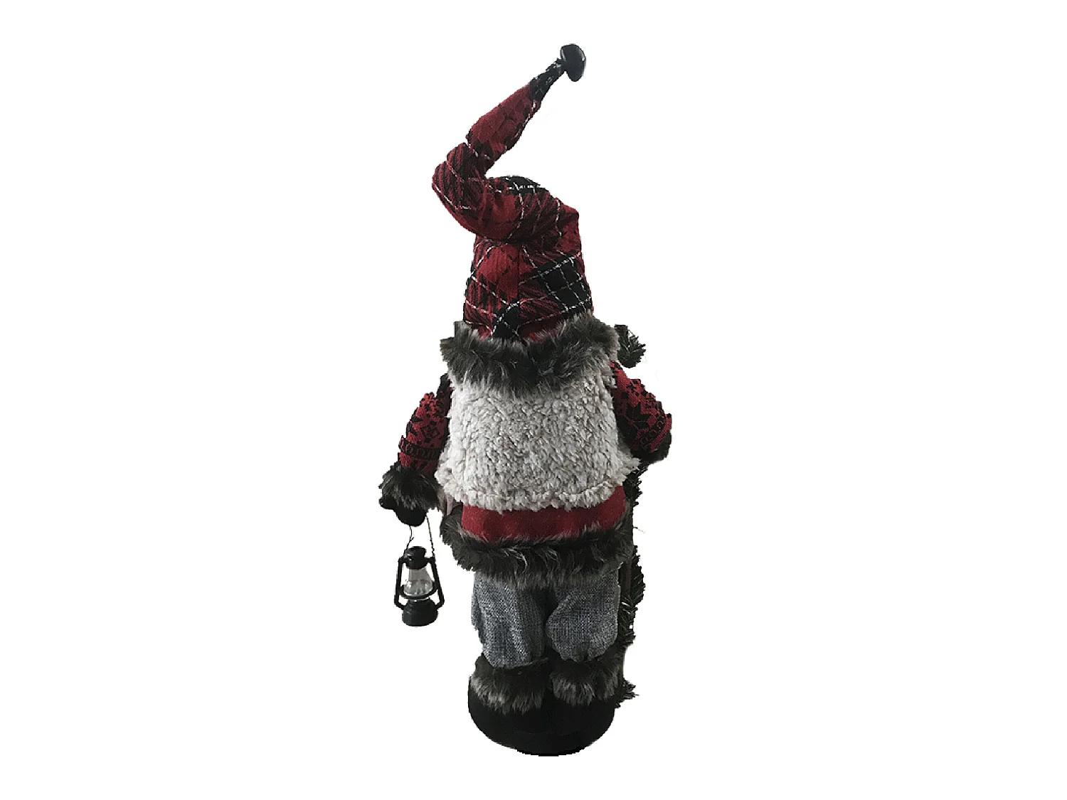 Babbo Natale Gnomo Rosso Grigio Poliestere Plastica 53 X23x13