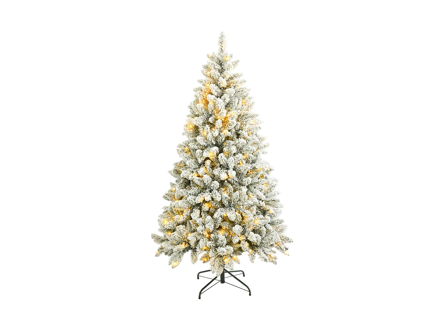 Sapin de Noël blanc 180 cm 850 branches épais 300 lumières LED incluses
