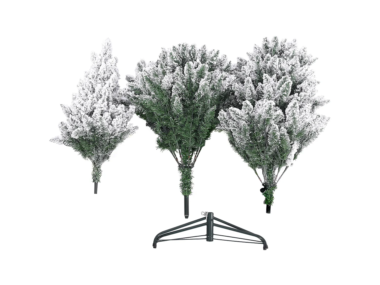 Árbol de Navidad nevado abeto blanco 180 cm 850 ramas de grosor con 300 luces LED incluidas