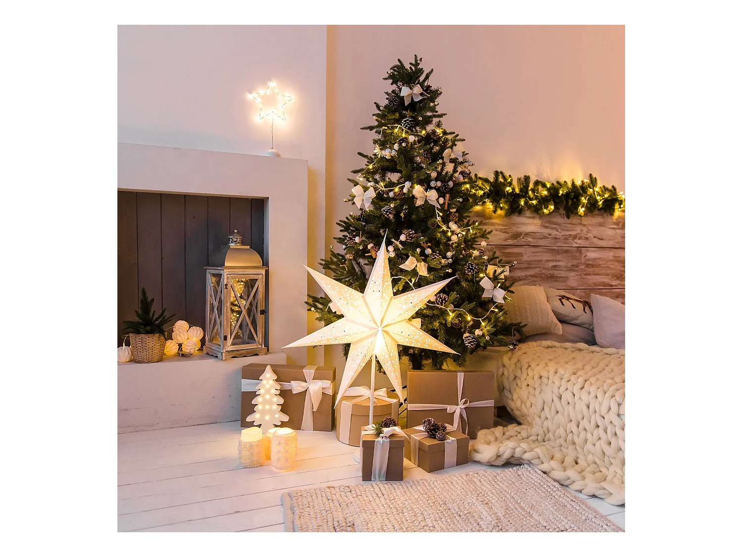 Albero di natale Artificiale Realistico Verde da 240 cm Super Folto 1300 Rami