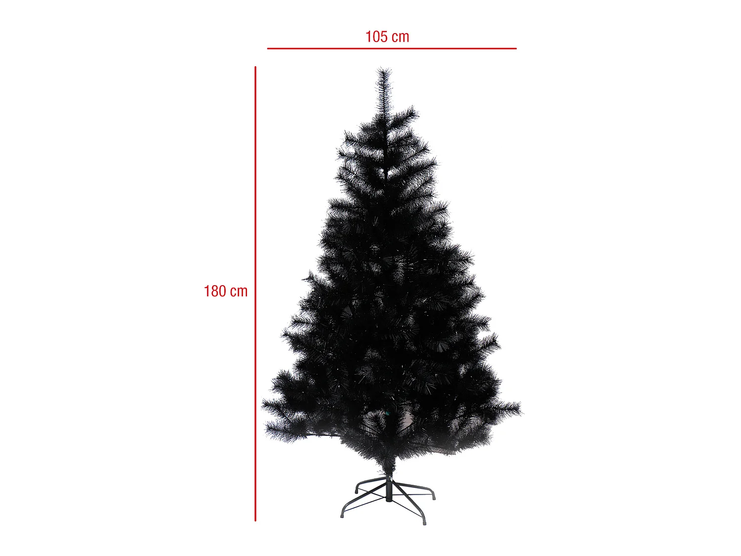 Albero Di Natale Alto Pino Abete Finto In Pvc Nero Folto Alto 180 Cm Da Interno
