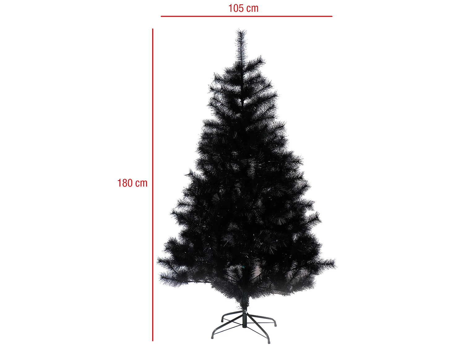 Grand Arbre De Noël Pin Faux Pvc Noir Epais 180 Cm Pour Intérieur