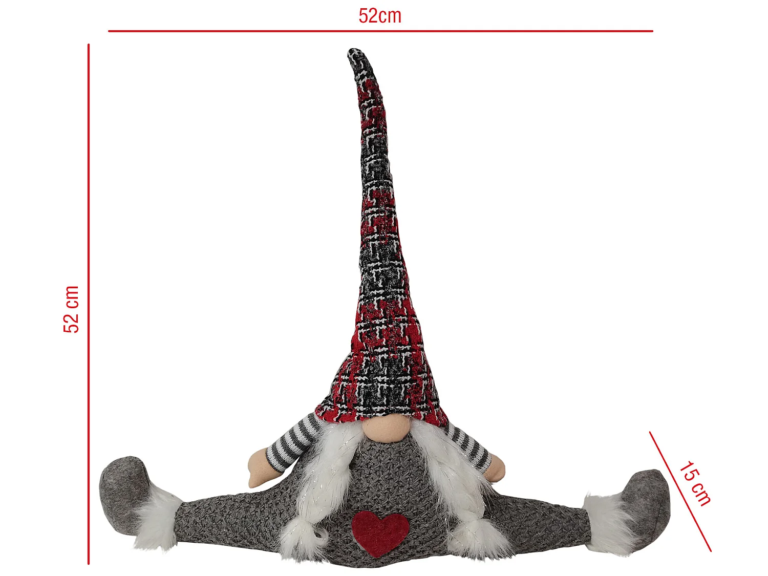 Para Brouillons Butée de Porte en Tissu Gris Décoration de Noël