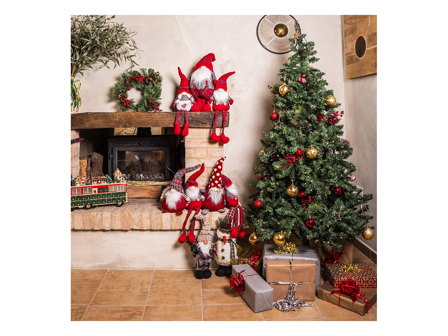 Albero di natale artificiale 180 cm Verde folto 800 Rami con 300 Luci Incluse