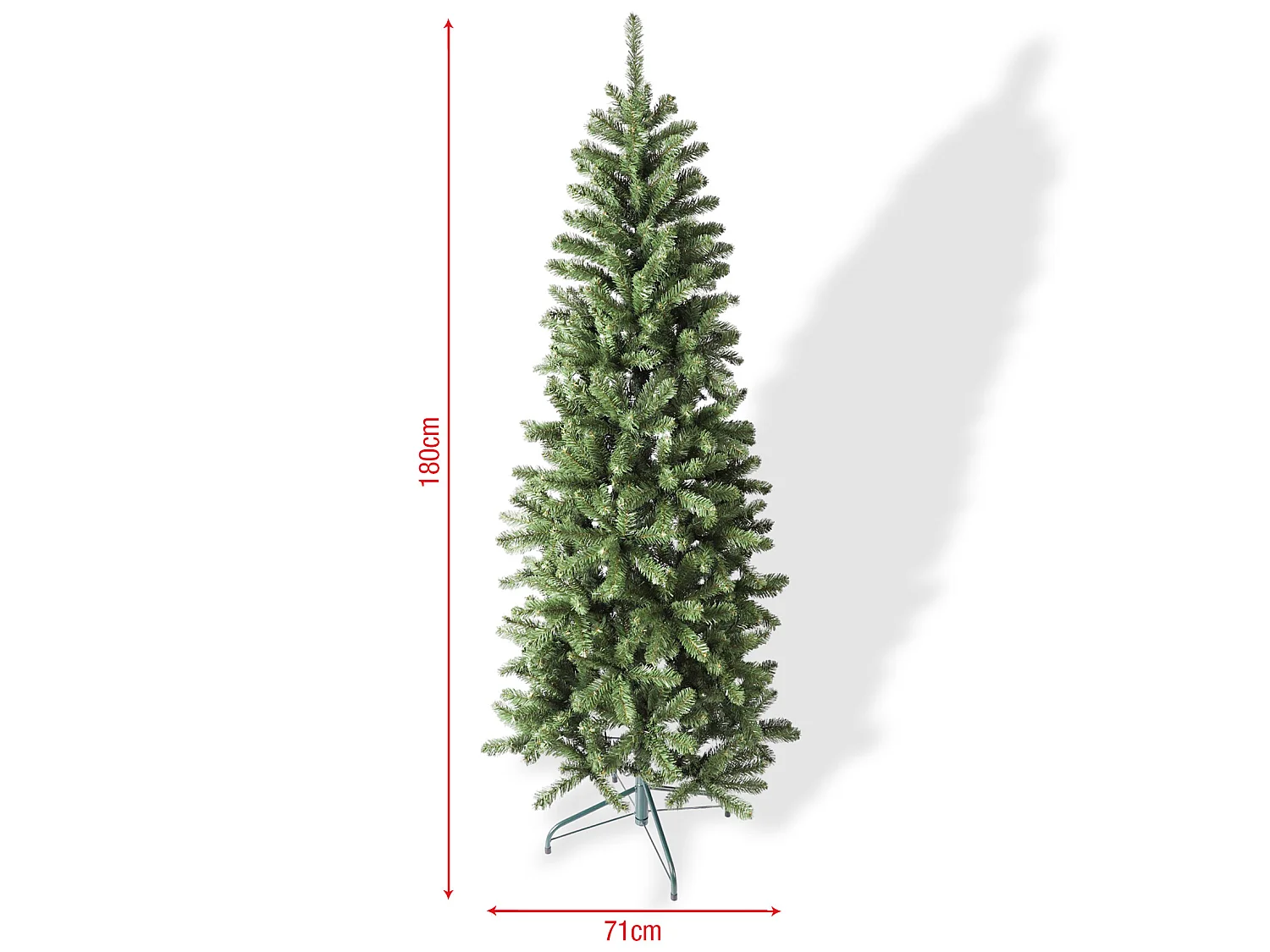 Albero di natale Verde Abete Artificiale da 180 cm Realistico e Folto 645 Rami