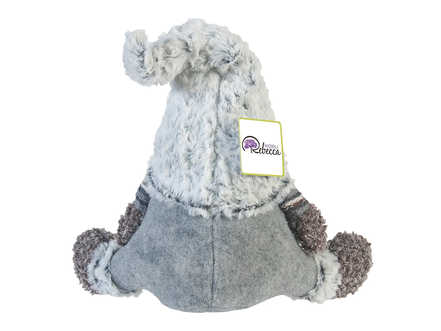 Nano Decorativo Gnomo Svedese Grigio Stoffa Idea Regalo 35x16x24