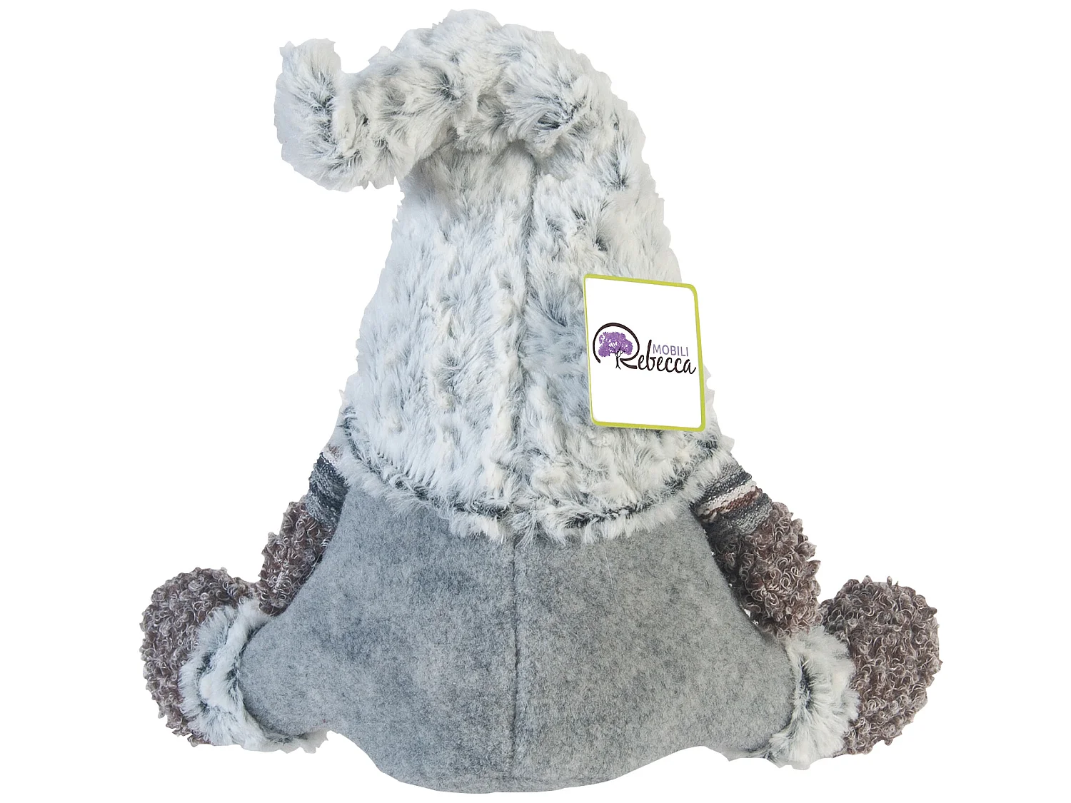 Gnome Décoratif Nain Suédois Gris Tissu Idée Cadeau 35x16x24