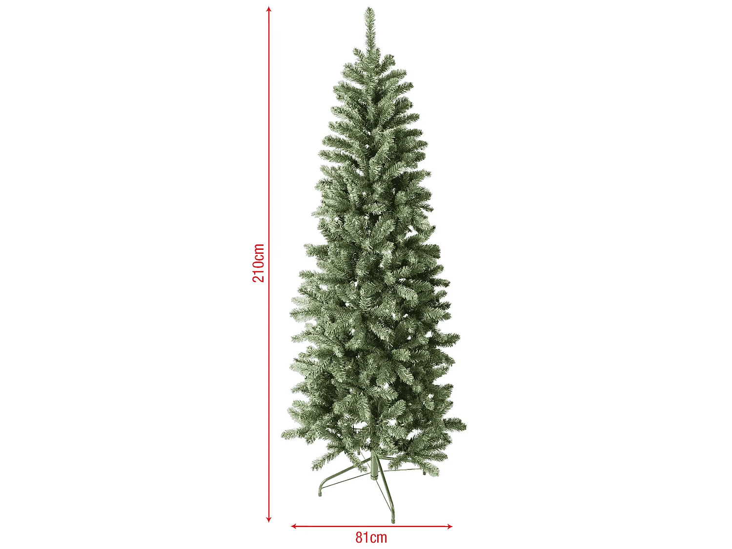 Albero di natale Verde Abete Artificiale da 210 cm Realistico e Folto 963 Rami