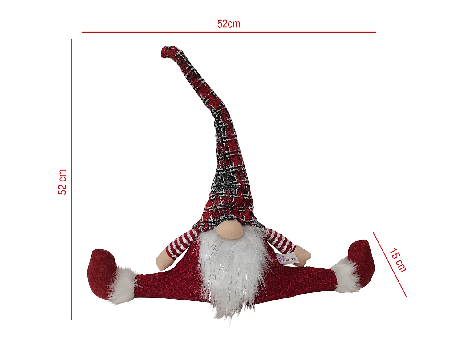 Paraspifferi Sottoporta Parafreddo Porta In Tessuto Rosso Decorazione Di Natale