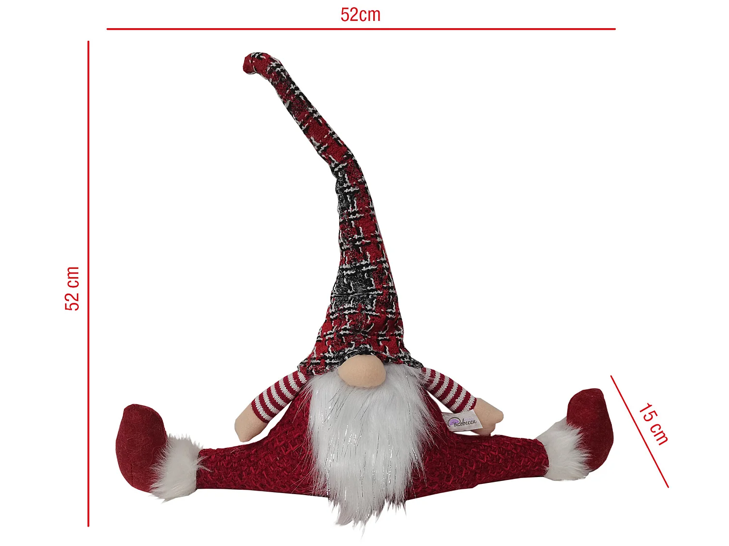 Anti-brouillon De Seuil En Tissu Rouge Décoration De Noël